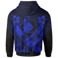 New Caledonia Polynesian Zip up Hoodie New Caledonia Blue Seal Camisole Hibiscus Style - Polynesian Pride