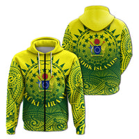 Cook Islands Zip Hoodie Polynesian Tattoo Sunshine LT4 Unisex Yellow - Polynesian Pride