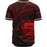 Tuvalu Baseball Shirt - Red Color Cross Style - Polynesian Pride