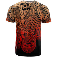 American Samoa Polynesian T Shirt Tribal Wave Tattoo Red Ver 2 - Polynesian Pride