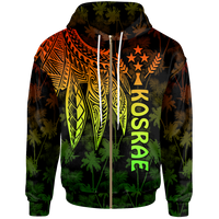 Kosrae Zip up Hoodie Polynesian Wings (Reggae) Unisex Reggae - Polynesian Pride