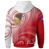 American Samoa Polynesian Zip up Hoodie Bald Eagle (Red) - Polynesian Pride