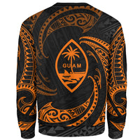 Guam Polynesian Custom Personalised Sweater - Orange Tribal Wave - Polynesian Pride