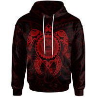 American Samoa Polynesian Hoodie Vintage Polynesian Turtle (Red) Unisex RED - Polynesian Pride