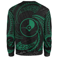 Yap Polynesian Sweater - Green Tribal Wave - Polynesian Pride