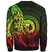 Northern Mariana Islands Sweatshirt - Polynesian Pattern Style Reggae Color - Polynesian Pride