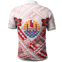 Tahiti Custom Polo Shirt Tahitian Flag Camisole Hibiscus Style - Polynesian Pride