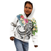 Guam Polynesian Zip up Hoodie Summer Plumeria (White) - Polynesian Pride