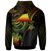 Tokelau Custom Hoodie Reggae Turtle - Polynesian Pride