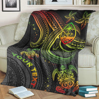 Guam Custom Personalised Premium Blanket - Reggae Turtle - Polynesian Pride