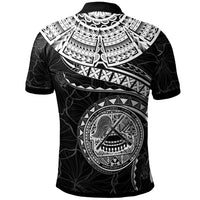 American Samoa Polynesian Custom Polo Shirt American Samoan Waves (White) - Polynesian Pride