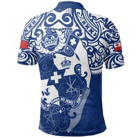 Tonga Polo Shirt Tongan FLag Coat Of Arms Pride (Bright Blue) - Polynesian Pride