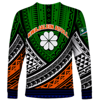 Kwajalein Atoll Tribal Pattern Long Sleeve Shirt - LT12 - Polynesian Pride