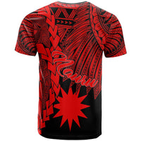 Nauru Polynesian Custom T Shirt Tribal Wave Tattoo Red - Polynesian Pride