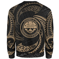 Federated States Of Micronesia Sweater - Gold Tribal Wave - Polynesian Pride