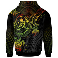 Chuuk Custom Zip up Hoodie Reggae Turtle - Polynesian Pride