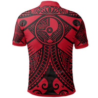 Yap Custom Polo Shirt Red Seal with Polynesian Tattoo - Polynesian Pride