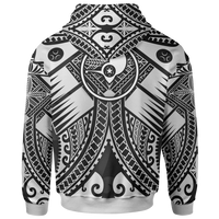 YAP Zip up Hoodie White Seal with Polynesian Tattoo - Polynesian Pride