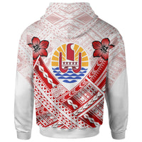 Tahiti Custom Zip up Hoodie Tahiti Flag Camisole Hibiscus Style - Polynesian Pride