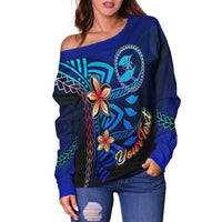 Chuuk Custom Personalised Women's Off Shoulder Sweater - Vintage Tribal Moutain - Polynesian Pride