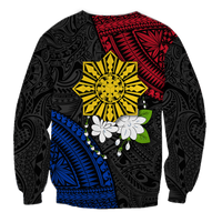 (Custom Personalised) Philippines Sampaguita Filipino Sun Sweatshirt - LT12 - Polynesian Pride