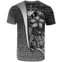 Samoa Polynesian T Shirt White Turtle with Hook - Polynesian Pride