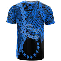 Cook Islands T Shirt Tribal Wave Tattoo Blue - Polynesian Pride