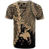 Papua New Guinea Polynesian T Shirt Tribal Wave Tattoo Gold - Polynesian Pride