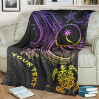 Chuuk Custom Personalised Premium Blanket - Pink Turtle - Polynesian Pride