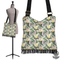 Hawaii Tropical Jungle Parrots And Flamingos Crossbody Boho Handbag Crossbody Boho Handbag One Size Green - Polynesian Pride