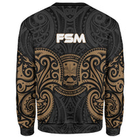 Federated States Of Micronesia Polynesian Custom Personalised Sweater - Spirit Style Gold - Polynesian Pride