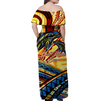(Custom Personalised) Polynesia Best Mom Ever Off Shoulder Long Dress - LT12 - Polynesian Pride