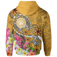 American Samoa Polynesian Hoodie Turtle Plumeria (Gold) - Polynesian Pride
