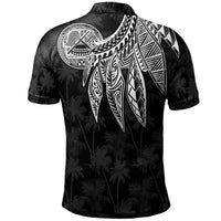 American Samoa Polo Shirt Polynesian Wings (White) - Polynesian Pride