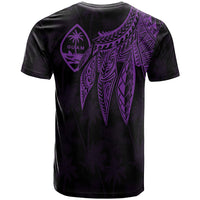 Guam Custom T Shirt Polynesian Wings (Purple) - Polynesian Pride