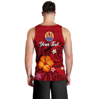 (Custom Personalised) Tahiti Maohi Men Tank Top - Hibiscus With Tribal - LT12 - Polynesian Pride