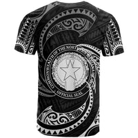 Northern Mariana Islands Polynesian Custom T Shirt White Tribal Wave - Polynesian Pride