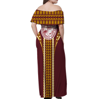 Hawaii Roosevelt High School Off Shoulder Long Dress - LT12 - Polynesian Pride