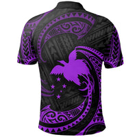 Papua New Guinea Polynesian Polo Shirt Purple Tribal Wave - Polynesian Pride
