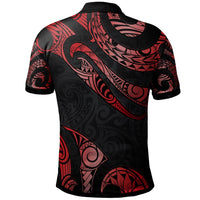 Fiji Custom Polo Shirt Polynesian Tattoo Red Version - Polynesian Pride