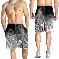 Custom Personalised Yap Men's Short - Humpback Whale with Tropical Flowers (White) - Polynesian Pride