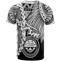 Federated States of Micronesia T Shirt Tribal Wave Tattoo White - Polynesian Pride