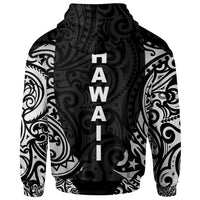 Hawaii Hoodie Hibiscus Polynesian Tattoo White - Polynesian Pride