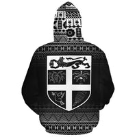 Fiji Polynesian Tapa Custom Zip up Hoodie White Frog - Polynesian Pride