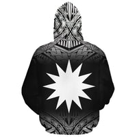 Nauru Polynesian Custom Zip up Hoodie Black Fog - Polynesian Pride