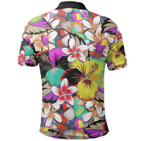 Polynesian Polo Shirt Hibiscus and Plumeria Patterns - Polynesian Pride