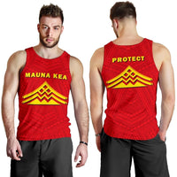 Hawaii Mauna Kea Polynesian Men's Tank Top Red - Polynesian Pride