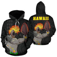 Hawaii Weapons Kanaka Warrior Hoodie Unisex White - Polynesian Pride