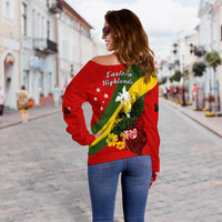 Eastern Highlands Province Off Shoulder Sweater Peaceful PNG LT13 - Polynesian Pride