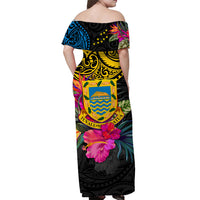 Tuvalu Off Shoulder Long Dress Alluring Polynesia and Tropical Flowers LT13 - Polynesian Pride